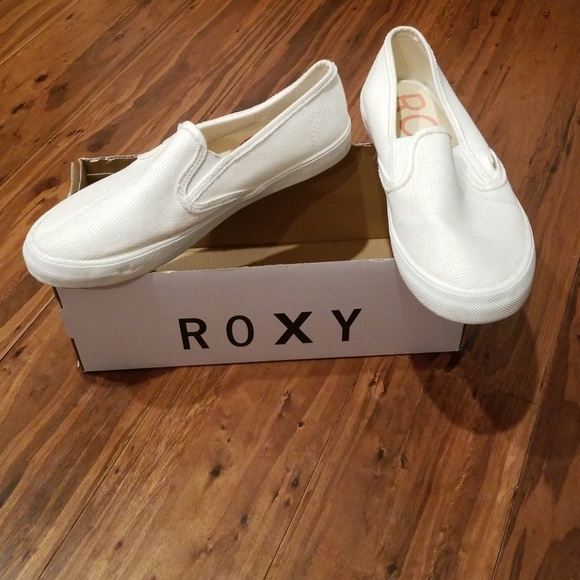 roxy white slip on shoes
